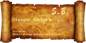 Steiger Barbara névjegykártya